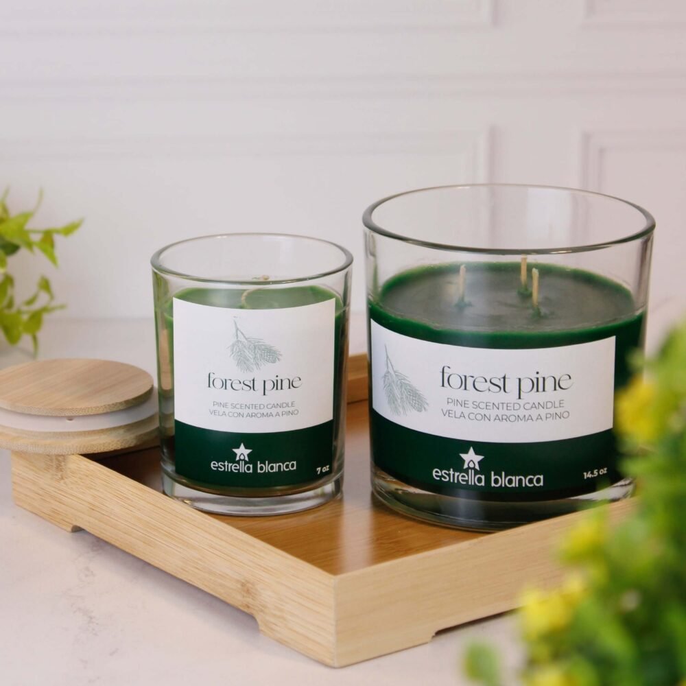 Forest Pine Scented Candle Glass Jar - Image 2