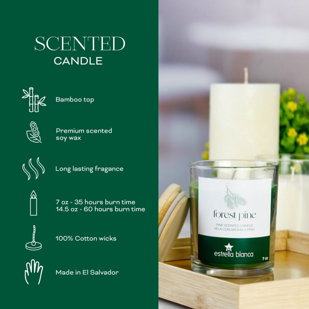 Forest Pine Scented Candle Glass Jar - Image 5