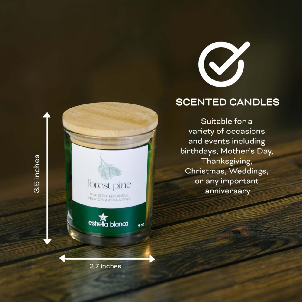 Forest Pine Scented Candle Glass Jar - Image 4