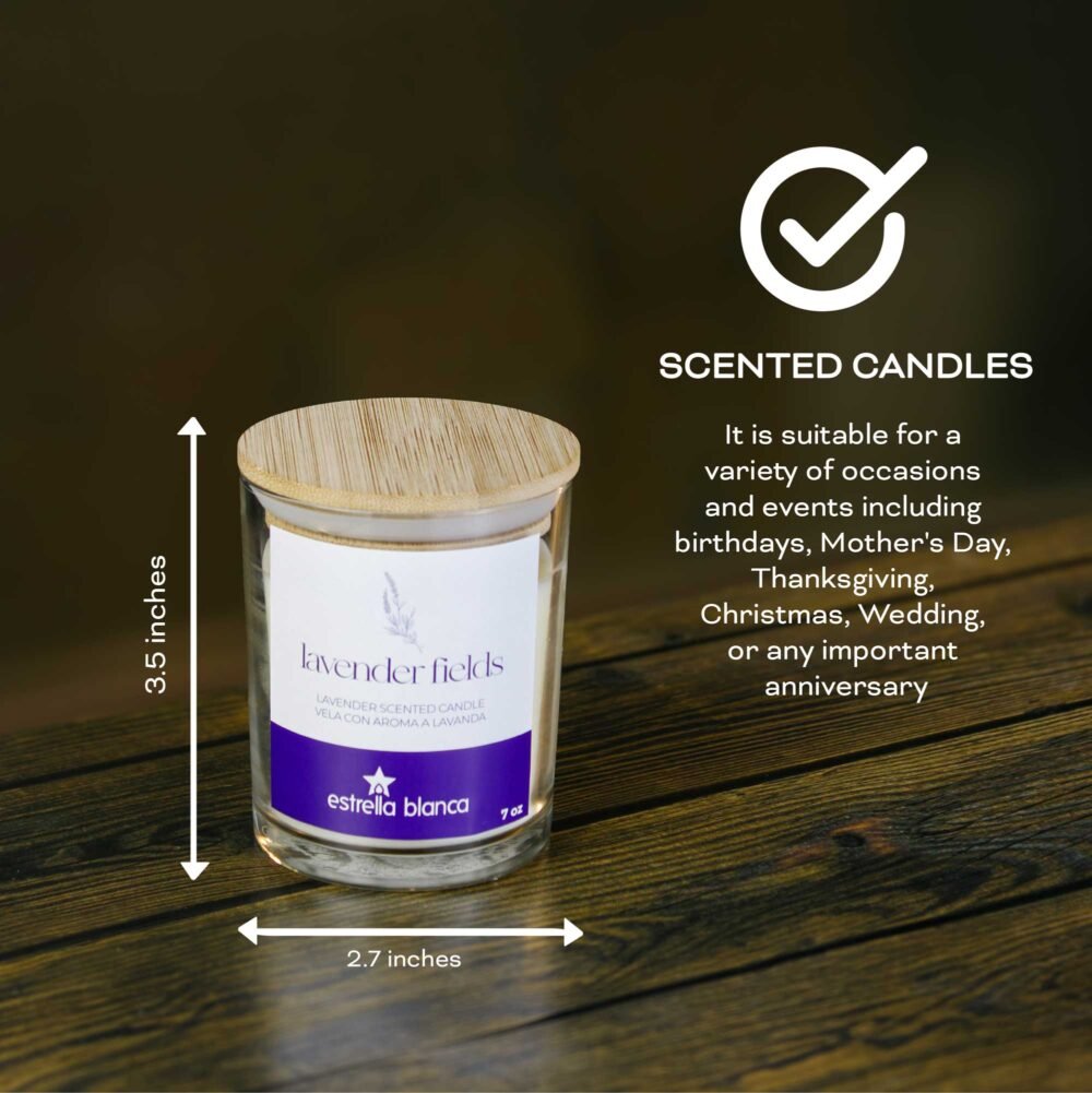 Lavender Fields Scented Candle Glass Jar - Image 4