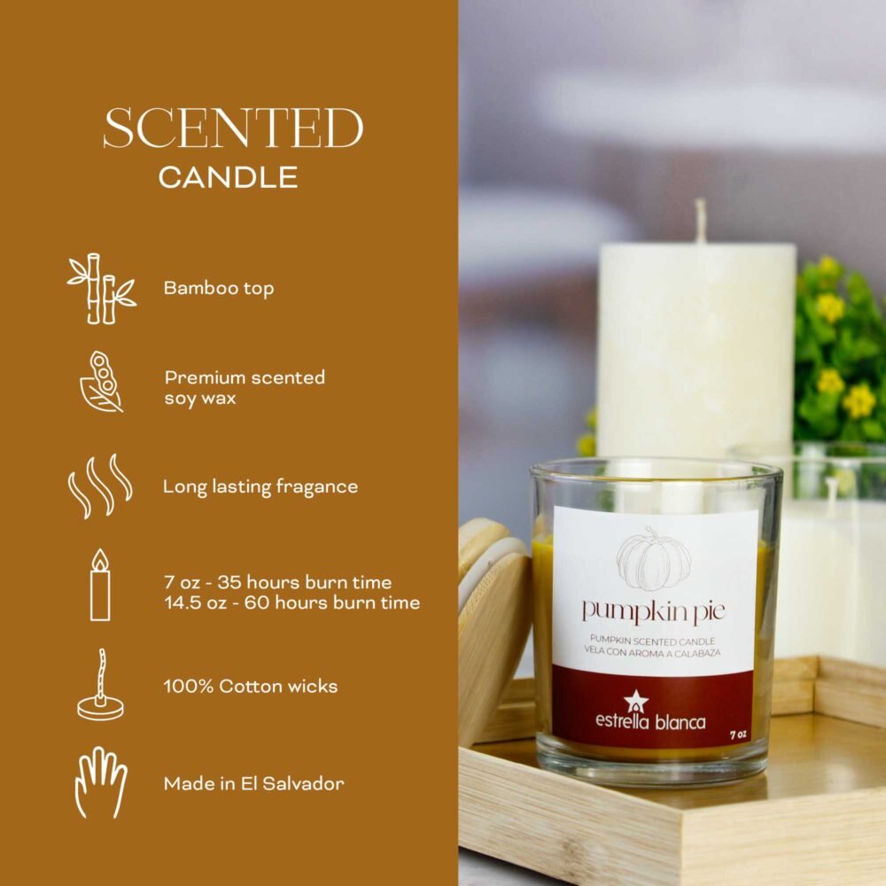Pumpkin Pie Scented Candle Glass Jar - Image 6