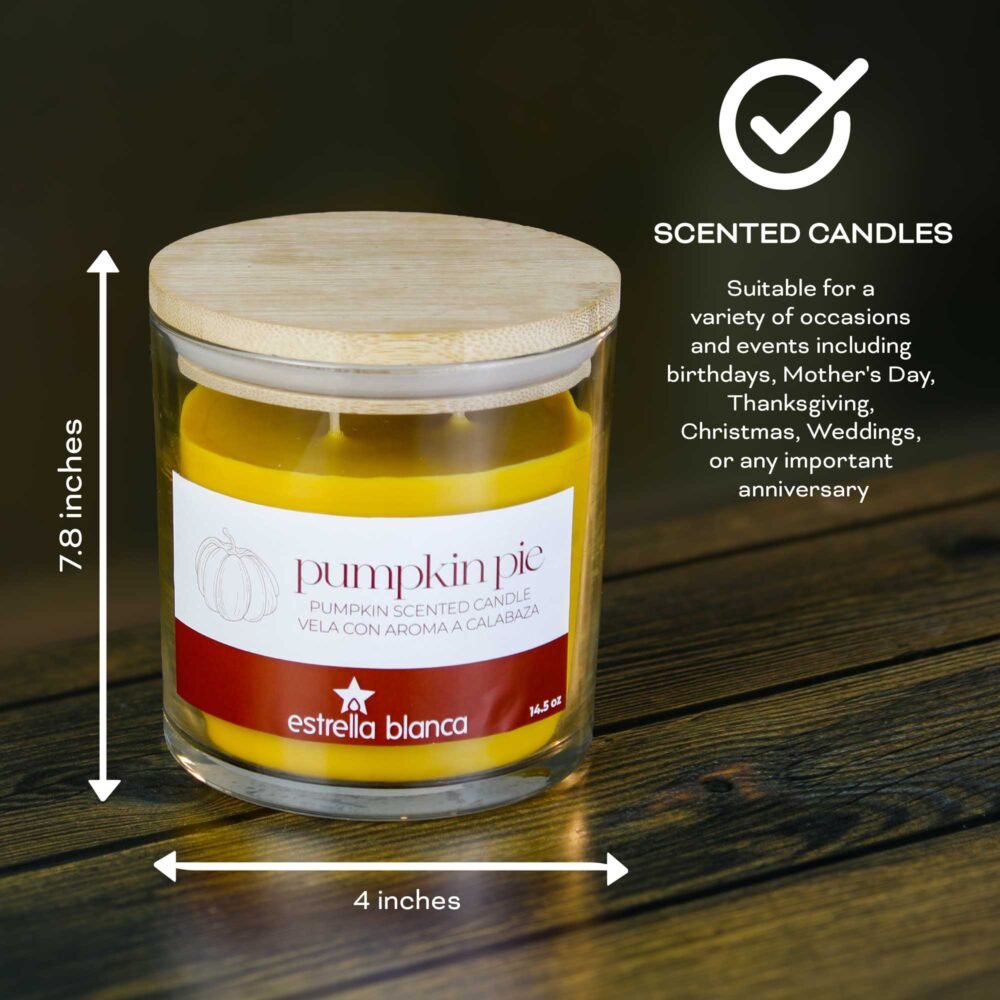Pumpkin Pie Scented Candle Glass Jar - Image 3