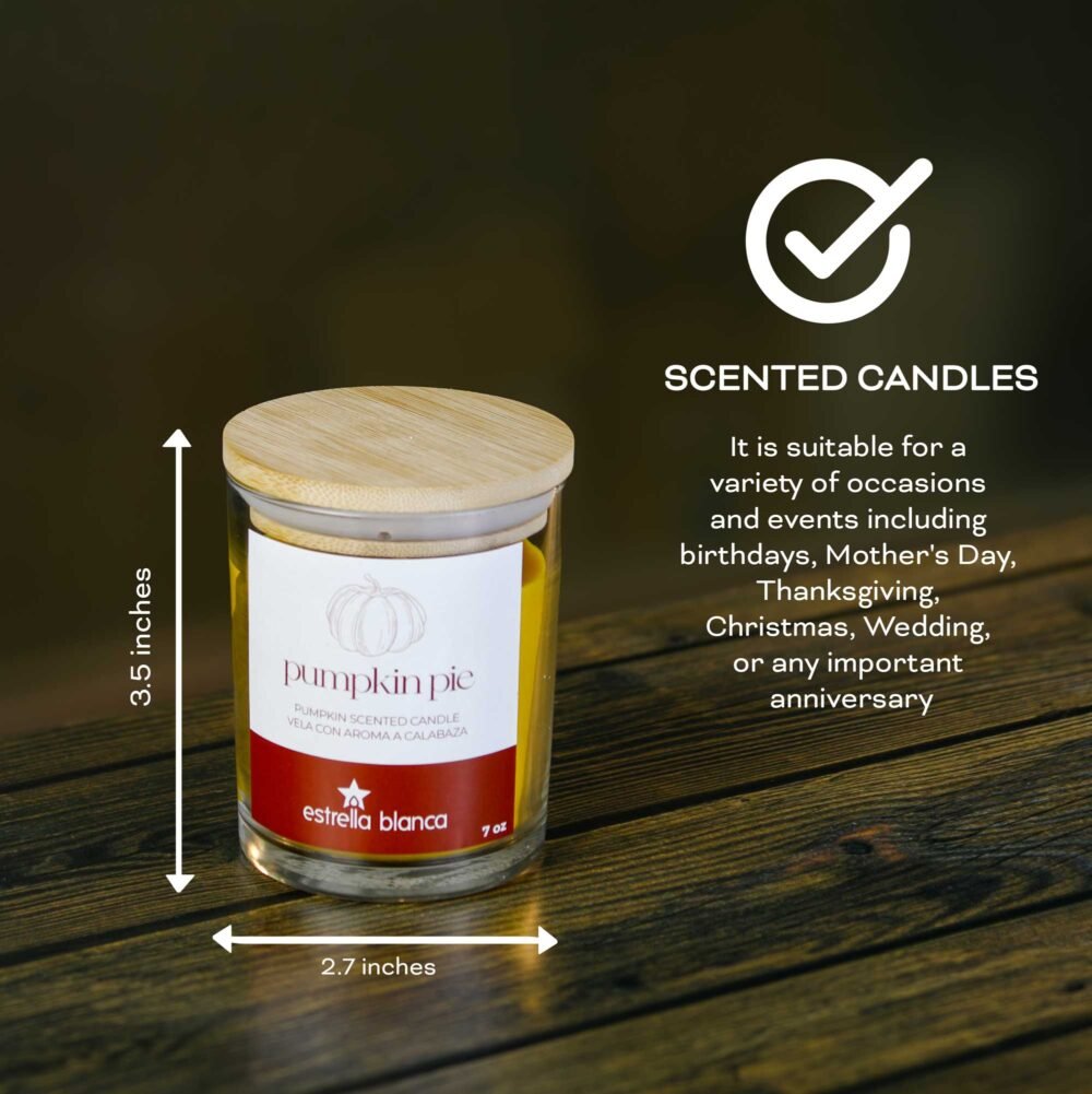 Pumpkin Pie Scented Candle Glass Jar - Image 4
