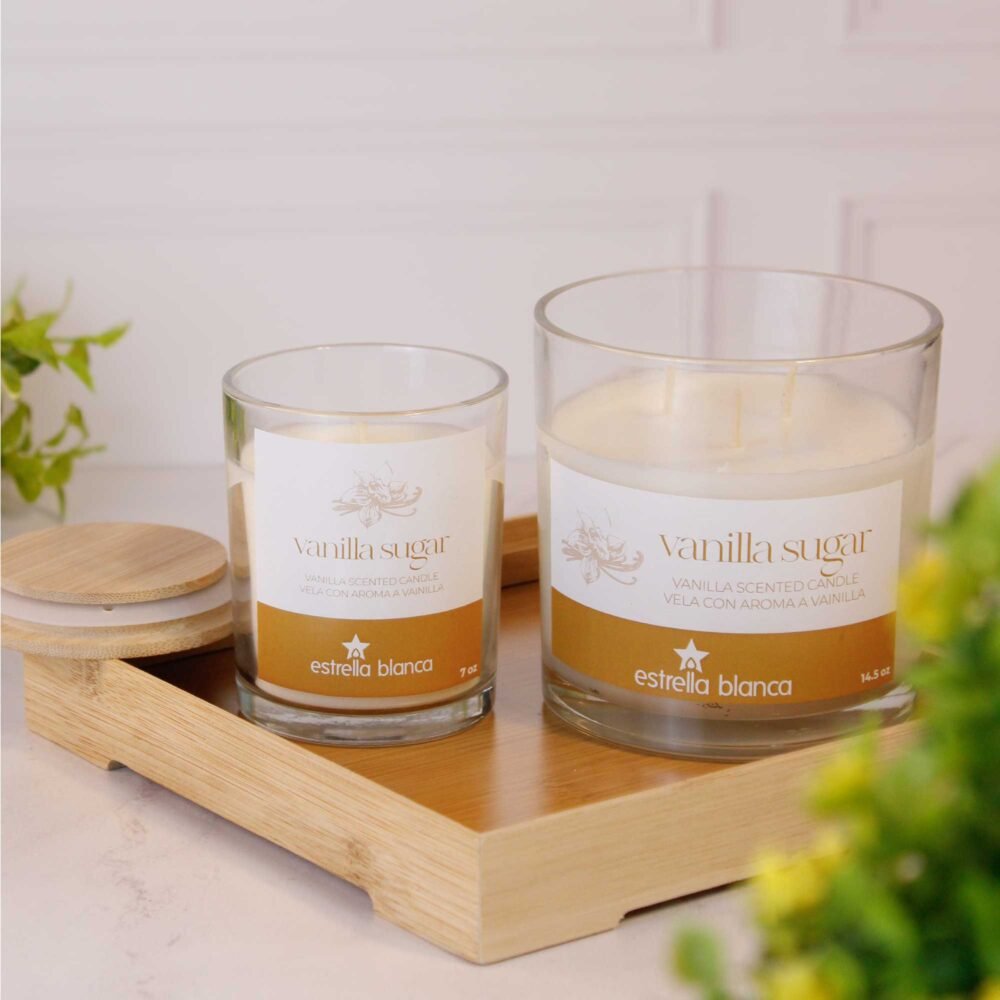 Vanilla Sugar Scented Candle Glass Jar - Image 2