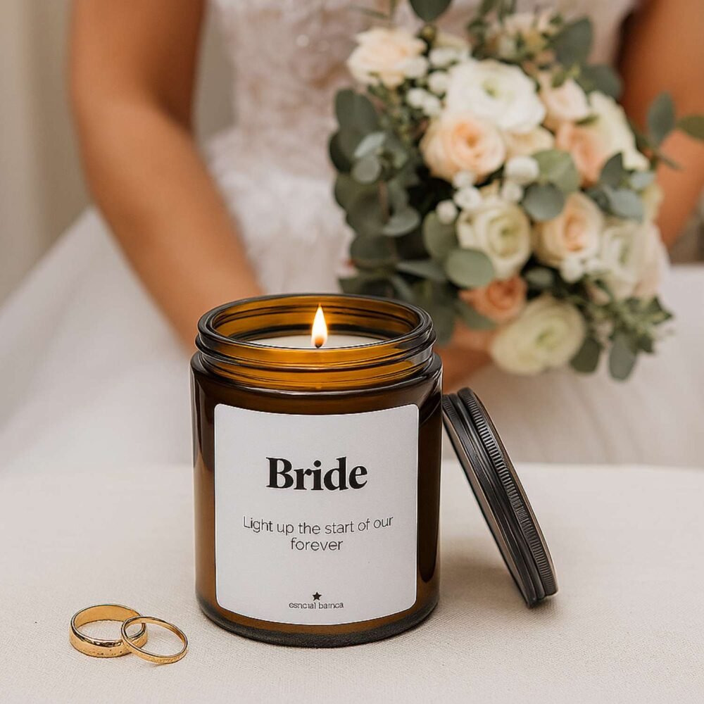 Bride - Scented Candle Vanilla 9oz Amber Jar - Image 5