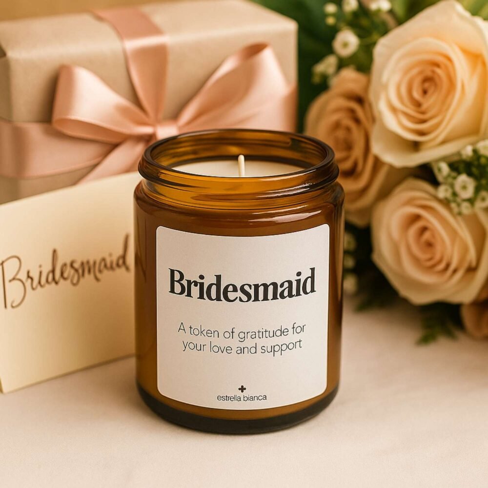Bridesmaid - Scented Candle Vanilla 9oz Amber Jar - Image 3