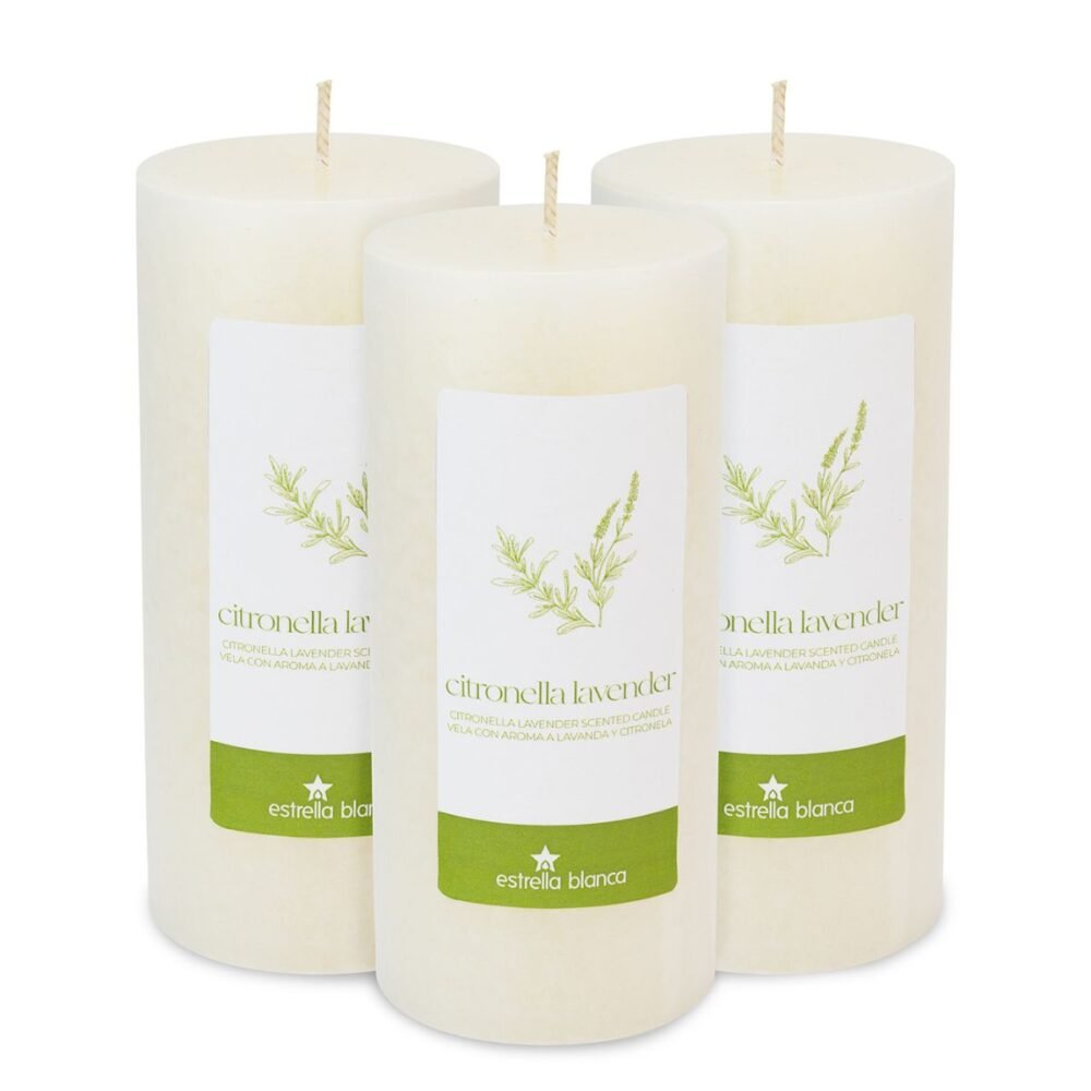 Citronella and Lavender Pillar Candle 3x6 | 3-pack