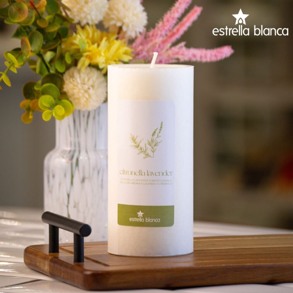 Citronella and Lavender Pillar Candle 3x6 | 3-pack - Image 2