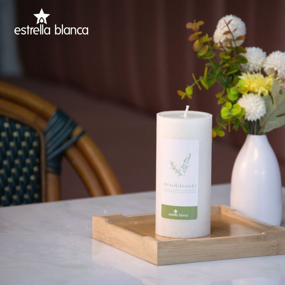 Citronella and Lavender Pillar Candle 3x6 | 3-pack - Image 4