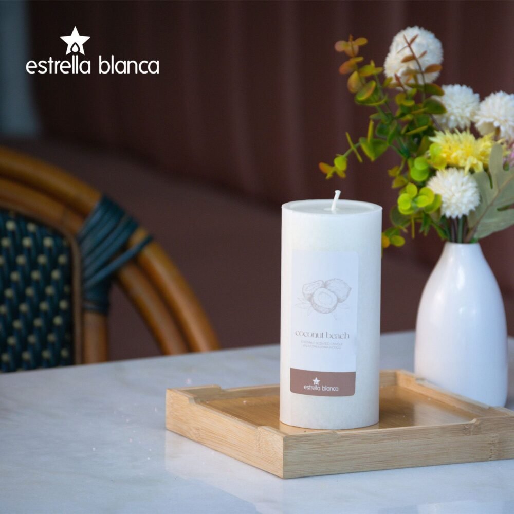 Coconut Beach Pillar Candle 3x6 - 3 pack - Image 6