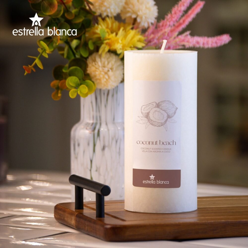 Coconut Beach Pillar Candle 3x6 - 3 pack - Image 4