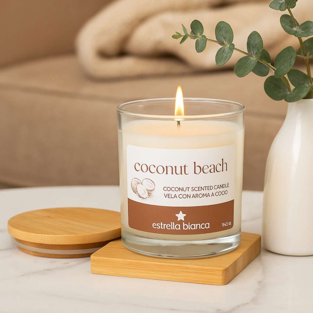 Coconut Beach Scented Candle - Premium Soy Wax for Home - Image 14