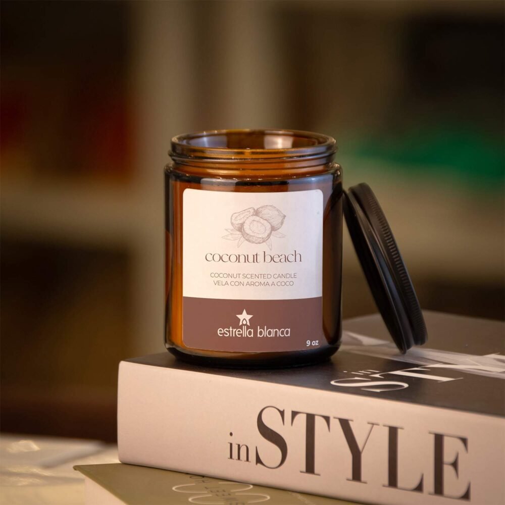 Coconut Beach Scented Candle - Premium Soy Wax for Home - Image 4