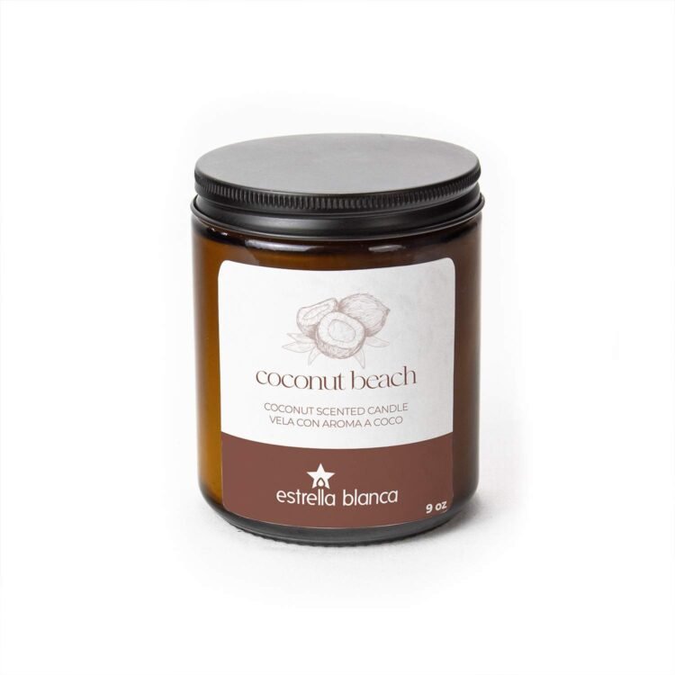 Coconut Beach - 9oz, Amber Glass