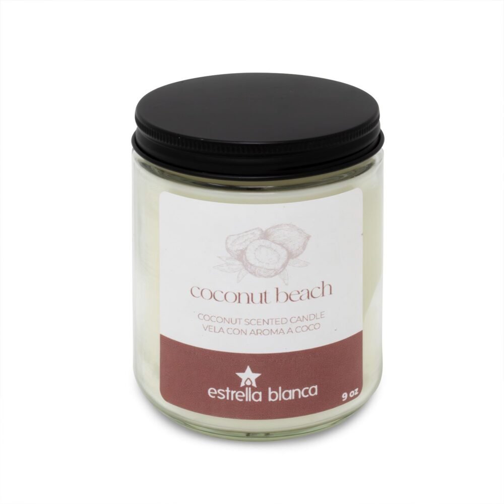 Coconut Beach Scented Candle - Premium Soy Wax for Home