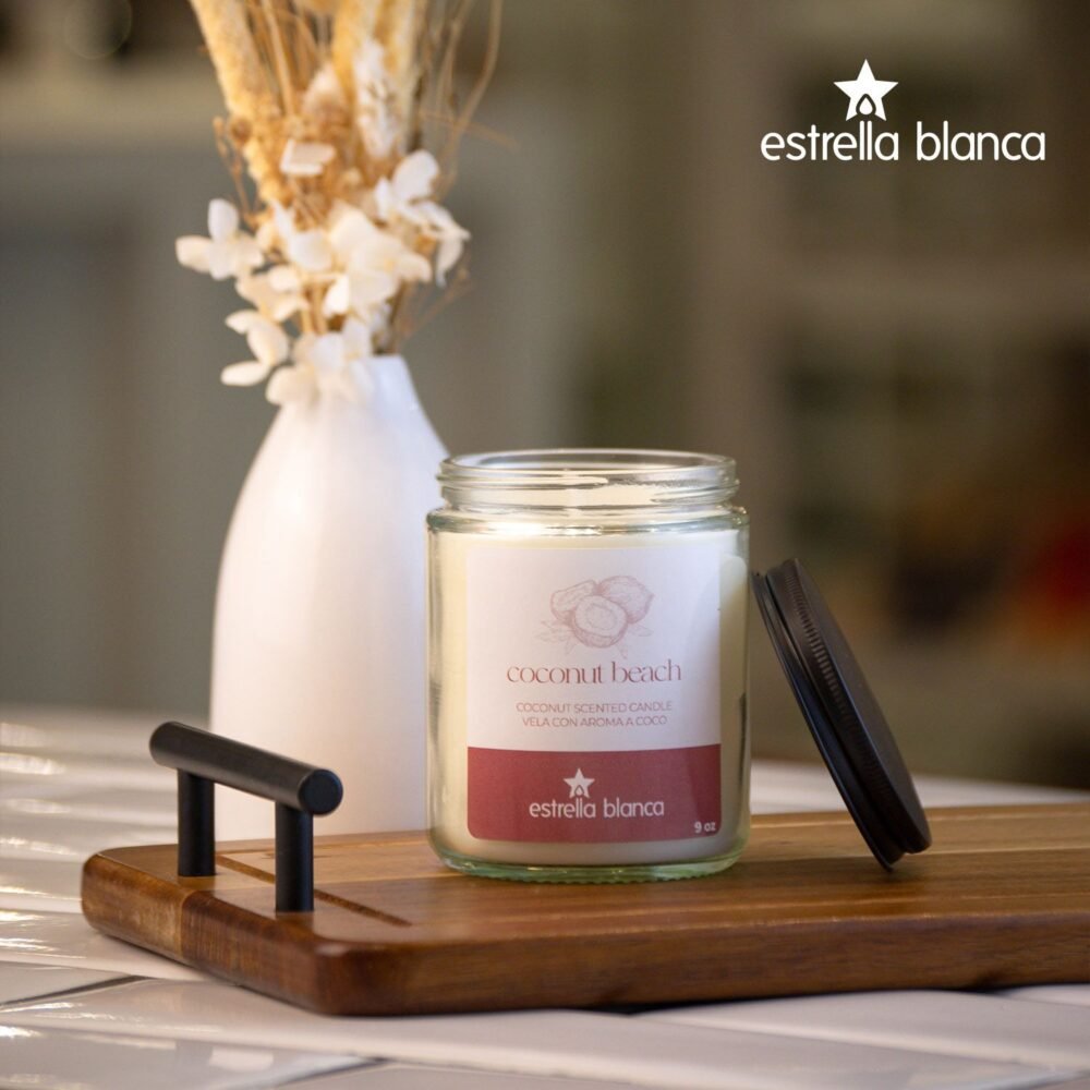 Coconut Beach Scented Candle - Premium Soy Wax for Home - Image 9