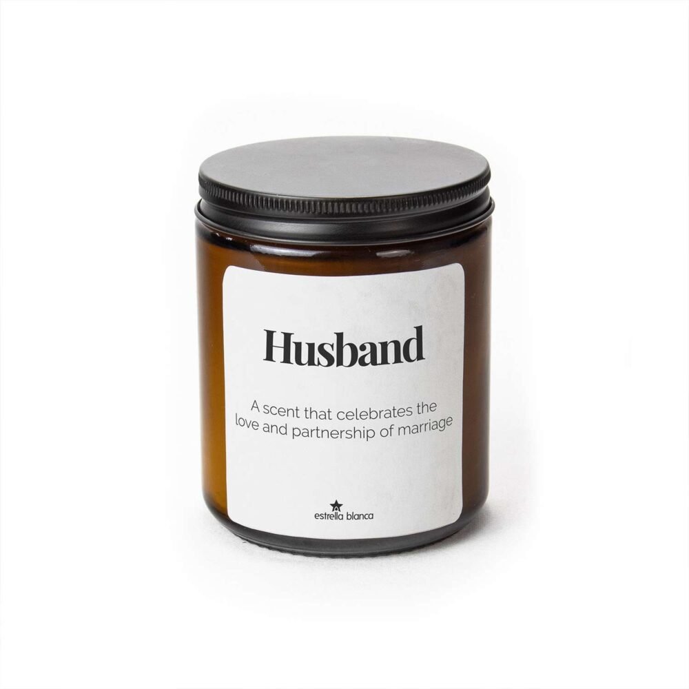 Husband - Scented Candle Vanilla 9oz Amber Jar