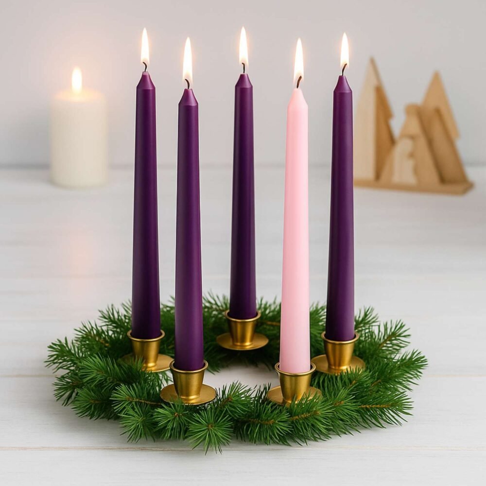 Taper Candle 10 inch - 4 pack - Advent Colors - Image 7