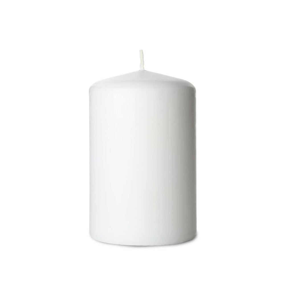 Smooth White Pillar Candle Unscented - 6 pack - Image 2