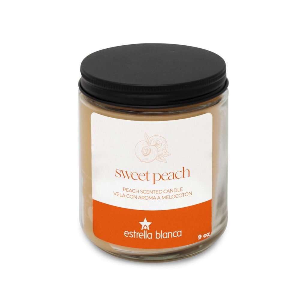 Sweet Peach Scented Candle - Soy Wax Candle for Home