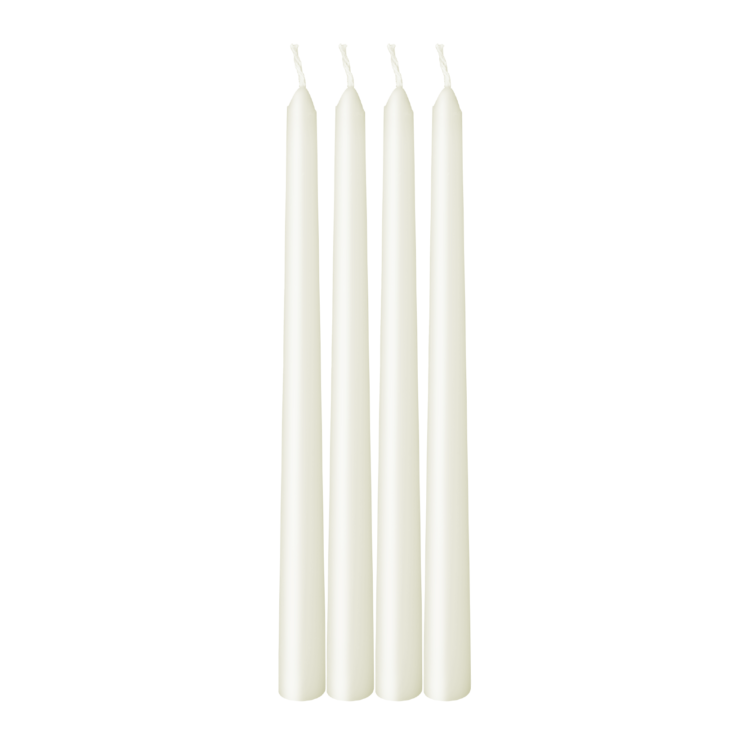 Ivory Taper Candles - 4 pack