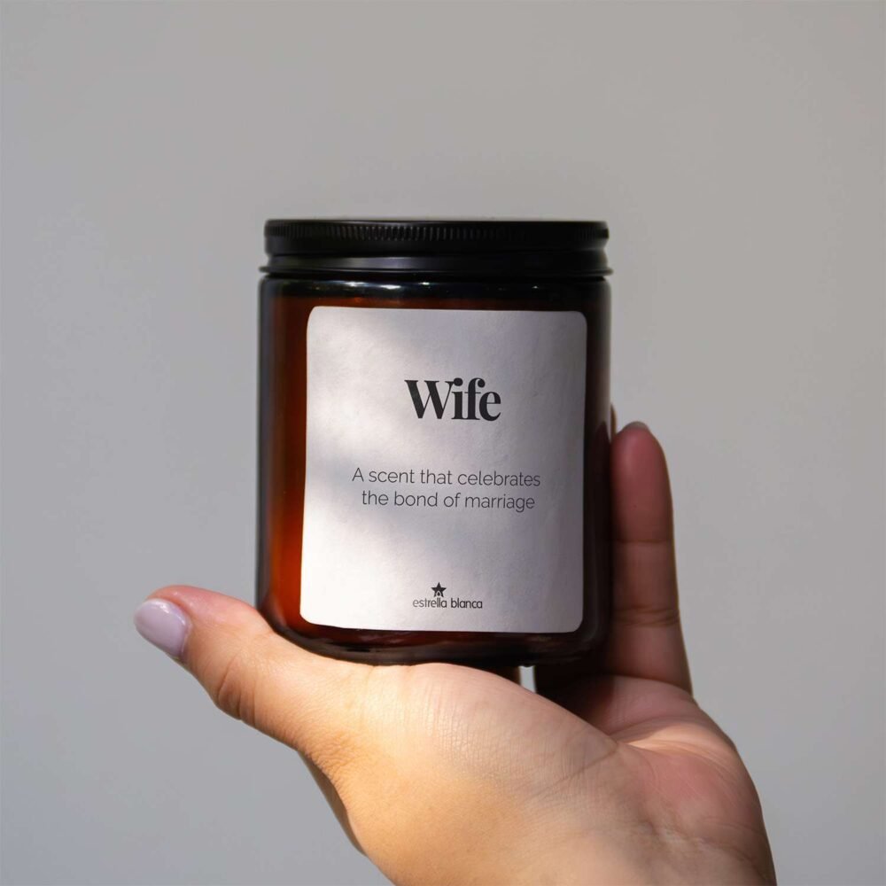 Wife - Scented Candle Vanilla 9oz Amber Jar - Image 5