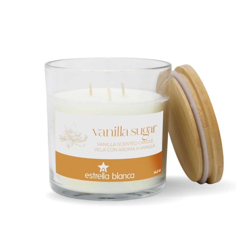 Vanilla Sugar Scented Candle Glass Jar