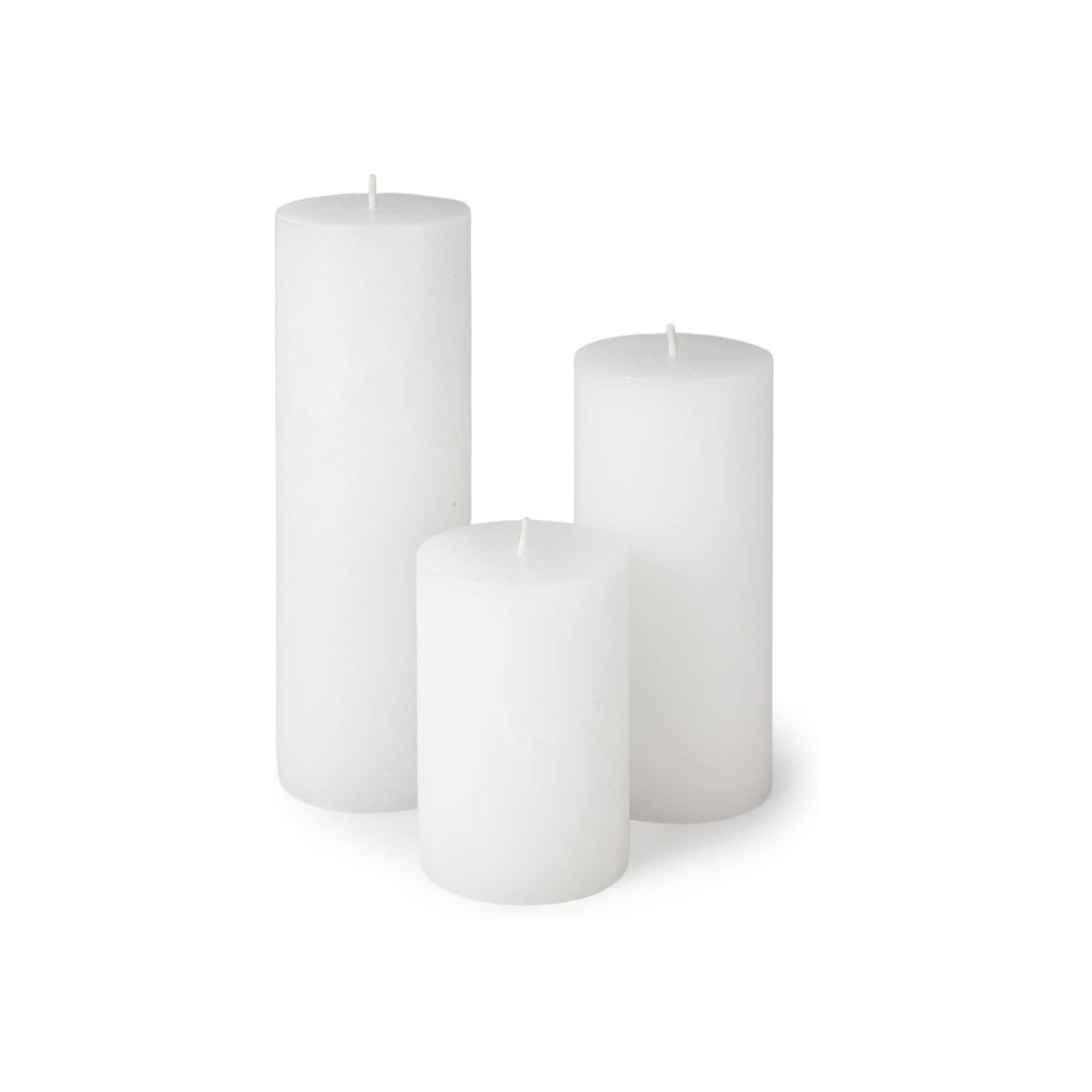 Candle White 3 Pack - Unscented 3x4, 3x6, 3x8