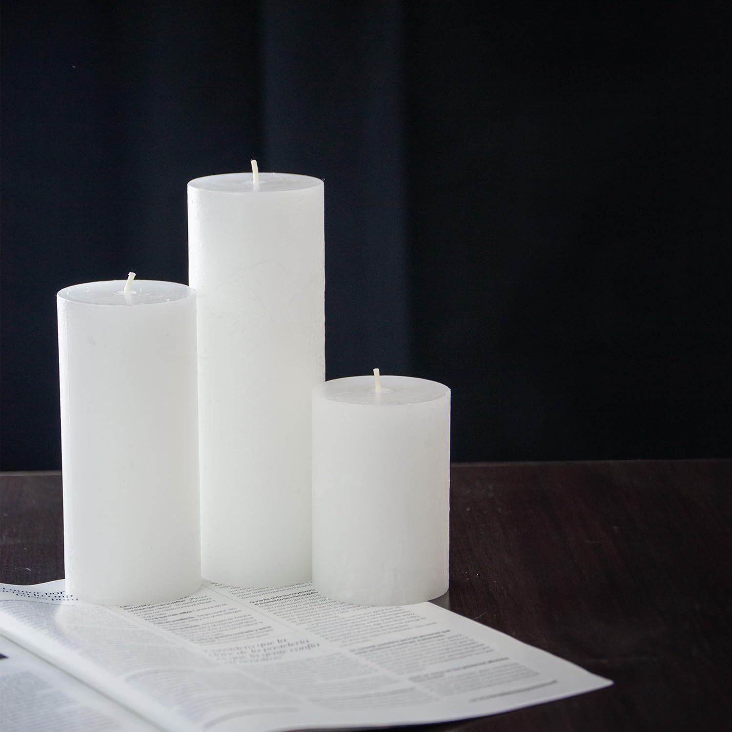 Candle White 3 Pack - Unscented 3x4, 3x6, 3x8 - Image 3